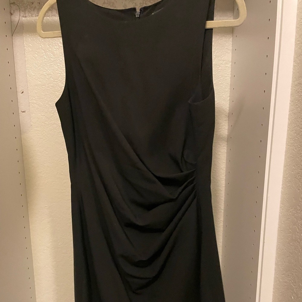 Theory Black Draped Midi Dress